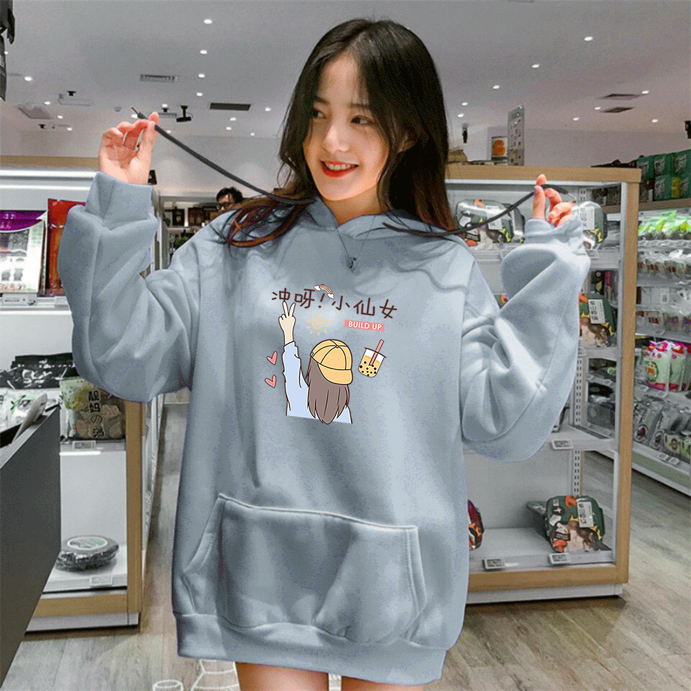ORIGINAL BUILD UP SWEATER HOODIE WANITA REMAJA DEWASA SWEATER CEWE LENGAN PANJANG HOODIE MUSIM