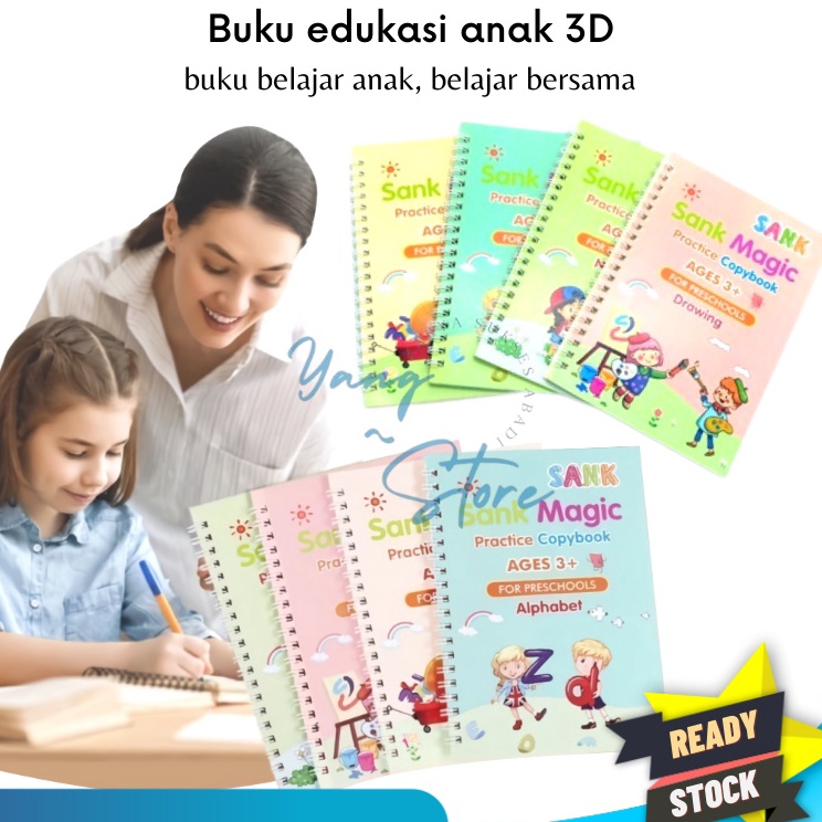 

Kejutan Murah YGS D214 Buku Edukasi Anak Sank Magic 3D Buku Edukasi Anak Belajar Menulis Untuk TK Angka Huruf