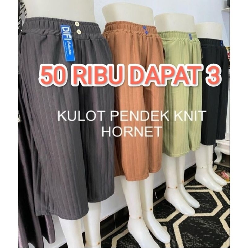 Celana Kulot Knit Hornet Pendek Wanita Dewasa 50 Ribu Dapat 3 Celana Kulot Wanita Celana Kulot Pende