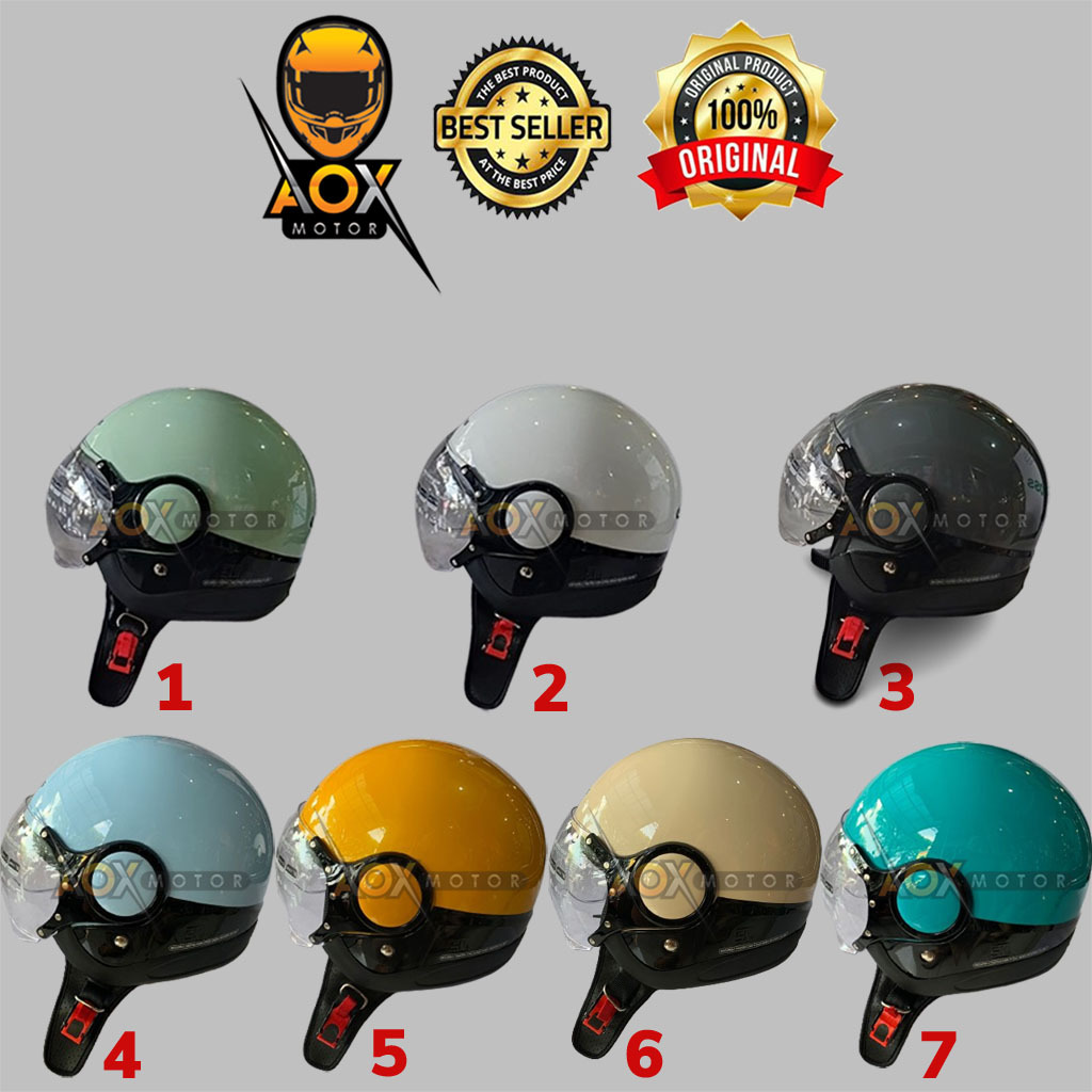 Helm CARGLOSS M ONE ORIGINAL Retro Klasik Pilot Solid (Ongkir 2kg+kardus)