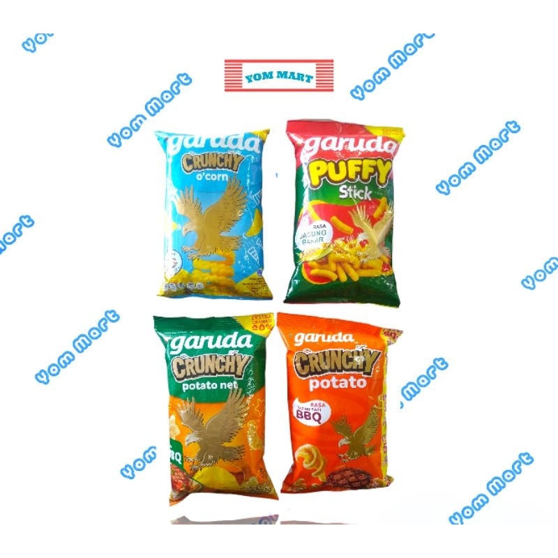 GARUDA CRUNCHY POTATO BBQ, POTATO NET, OCORN, PUFFY STICK JAGUNG BAKAR 45G