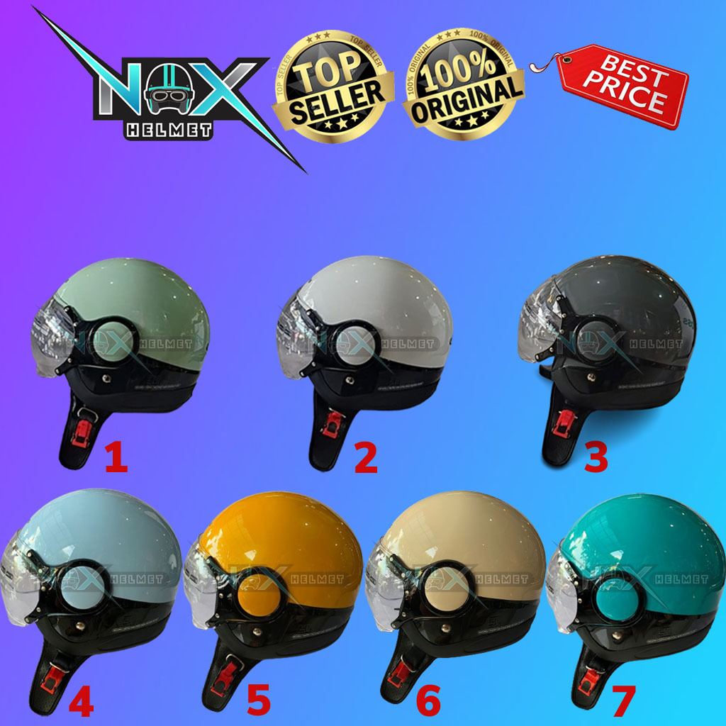 Helm ORIGINAL CARGLOSS M ONE Retro Klasik Pilot Solid (Ongkir 2kg+kardus)