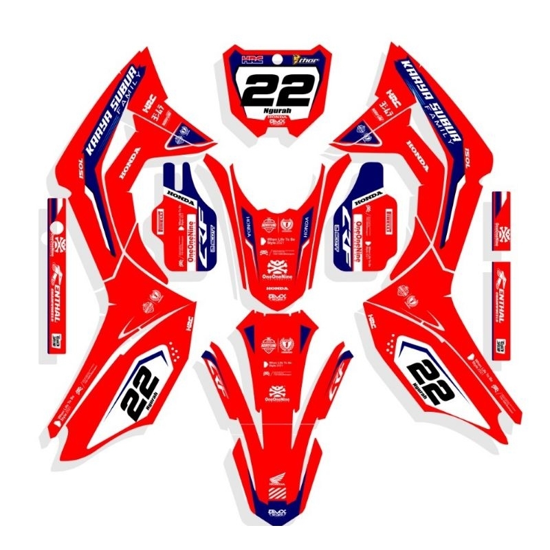 DECAL CUSTOME STICKER CRF 150L DEKAL MOTOR CRF NEW