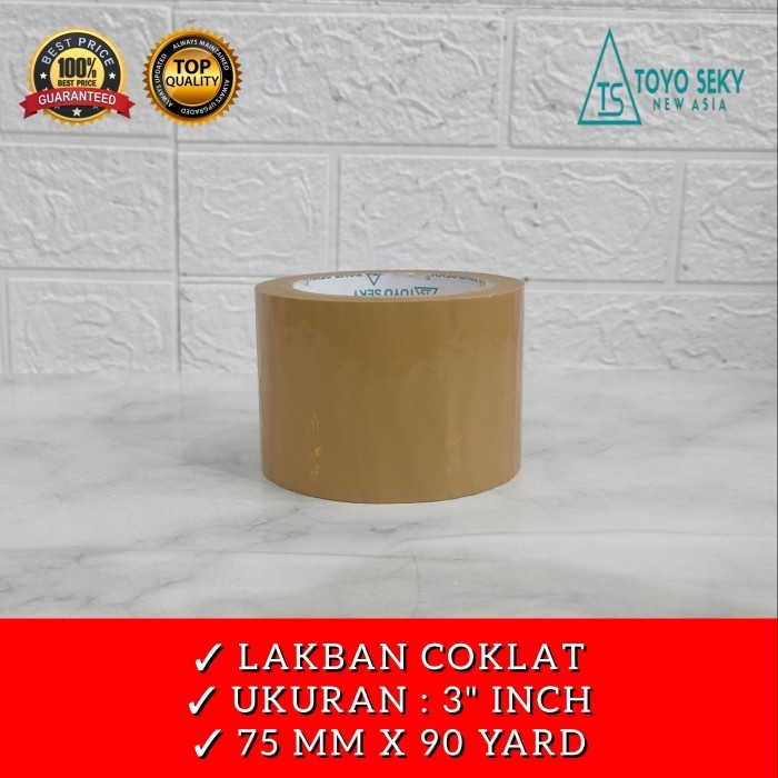 

LAKBAN TOYO SEKY COKLAT 3 INCH Lakban Coklat Satuan 90 Yard 3 inch Lakban Coklat 75 mm x 90 Yard TOYO SEKY