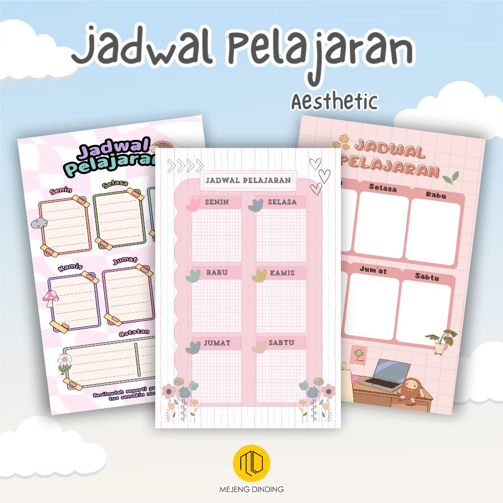 JADWAL PELAJARAN CUSTOM / JADWAL PELAJARAN AESTHETIC / schedule board aesthetic / JADWAL PELAJARAN /