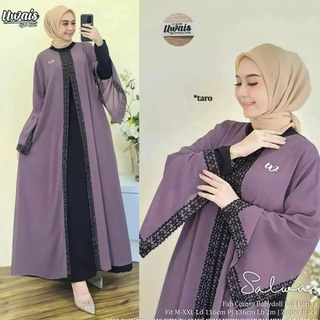 Termurah New Nisa Arabian Abaya / Dress Wanita Aksen Renda Gamis Kondangan Ceruty Babydoll Full