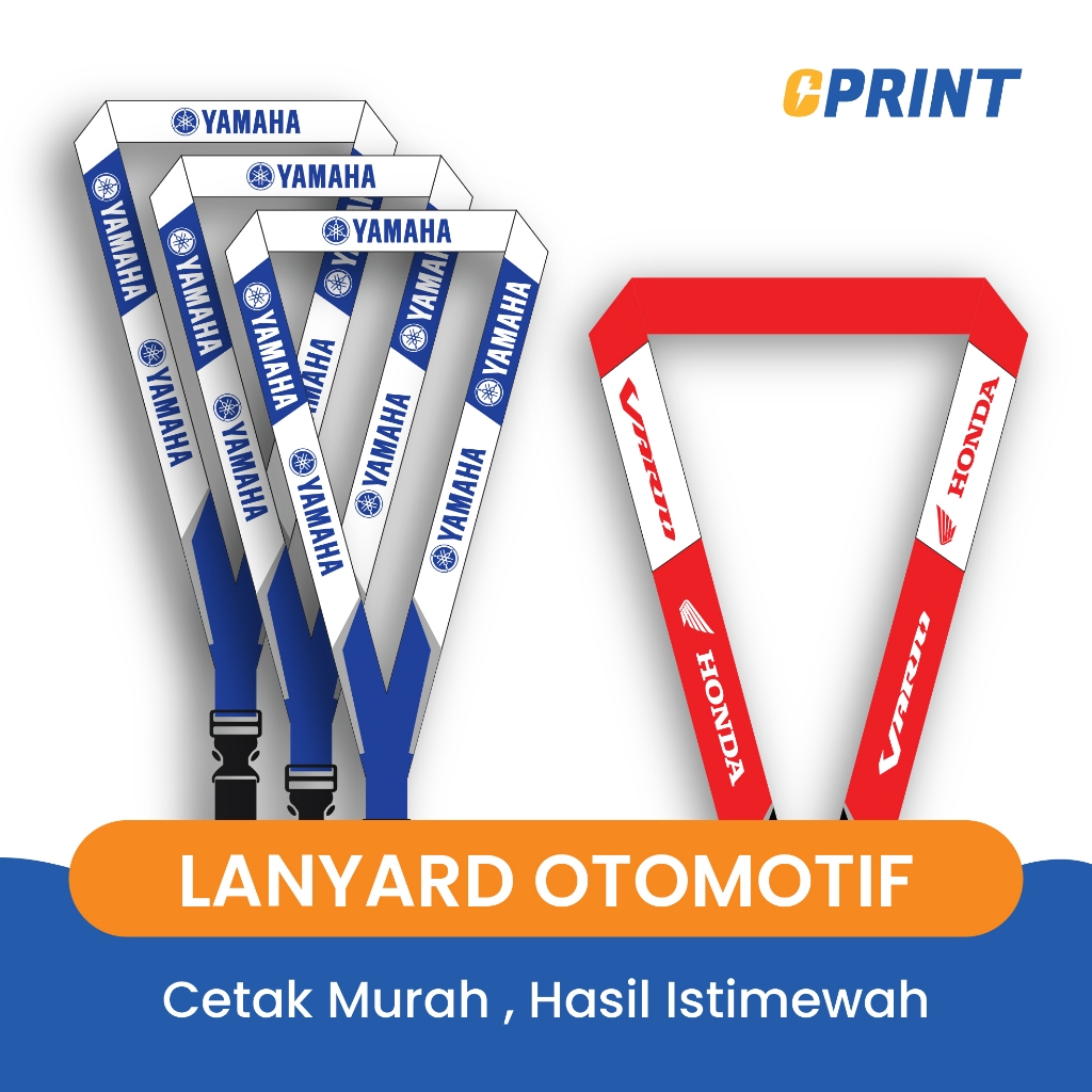 

Lanyard Custom Tali ID Card Cetak 2 Sisi Bahan Tissue Premium Uk 2cm Tema Otomotif Honda Yamaha PCX MIO Vario Pre-Order 7 Hari