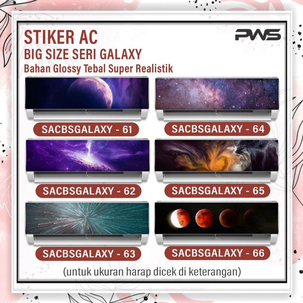 

Stiker Ac Seri Galaxy/Stiker Ac Desain Terbaru/Stiker Ac Bahan Glosy
