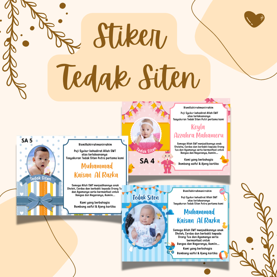 

Stiker/Kartu Tasyakuran Tedak Siten/Stiker turun tanah