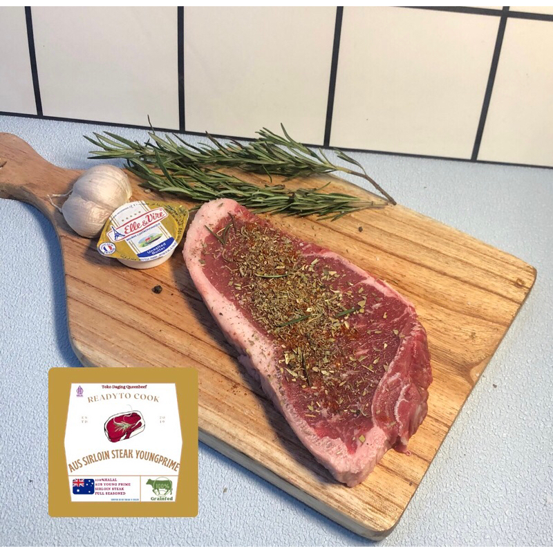 

Australian Sirloin Young Prime Ready to Cook Steak Halal Siap Masak 175-325gr