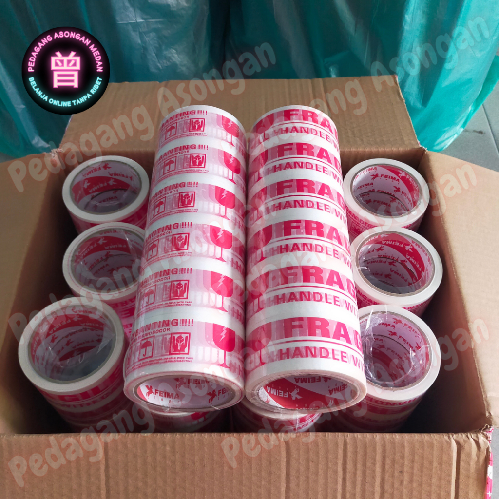 

Lakban Fragile Putih 48mm x 72Yard (1 Slop 6 pcs)