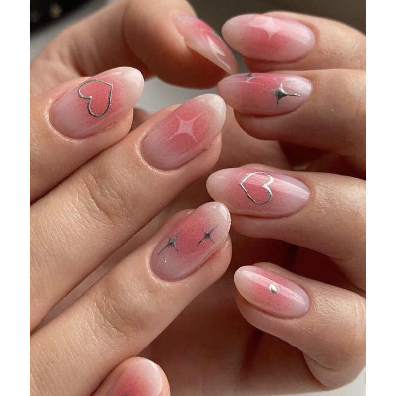 Blush Sparkle - PRESS ON NAIL / KUKU PALSU / NAIL ART / KUKU PALSU MURAH / KUKU PALSU MEDAN / PRESS 