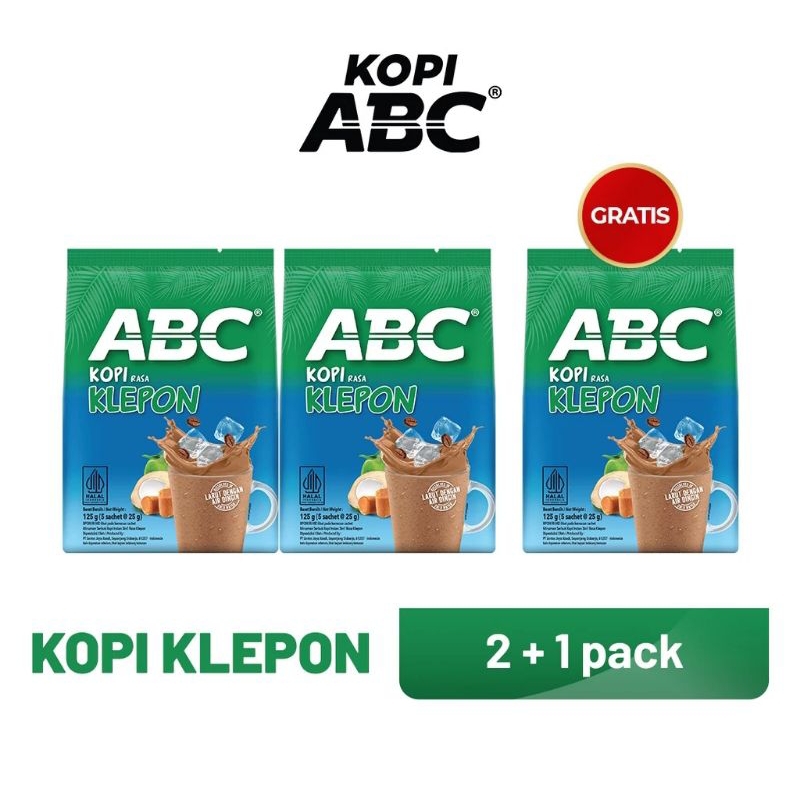 

Kopi ABC Klepon Beli 2 bag gratis 1 bag (5 x 25 gram)