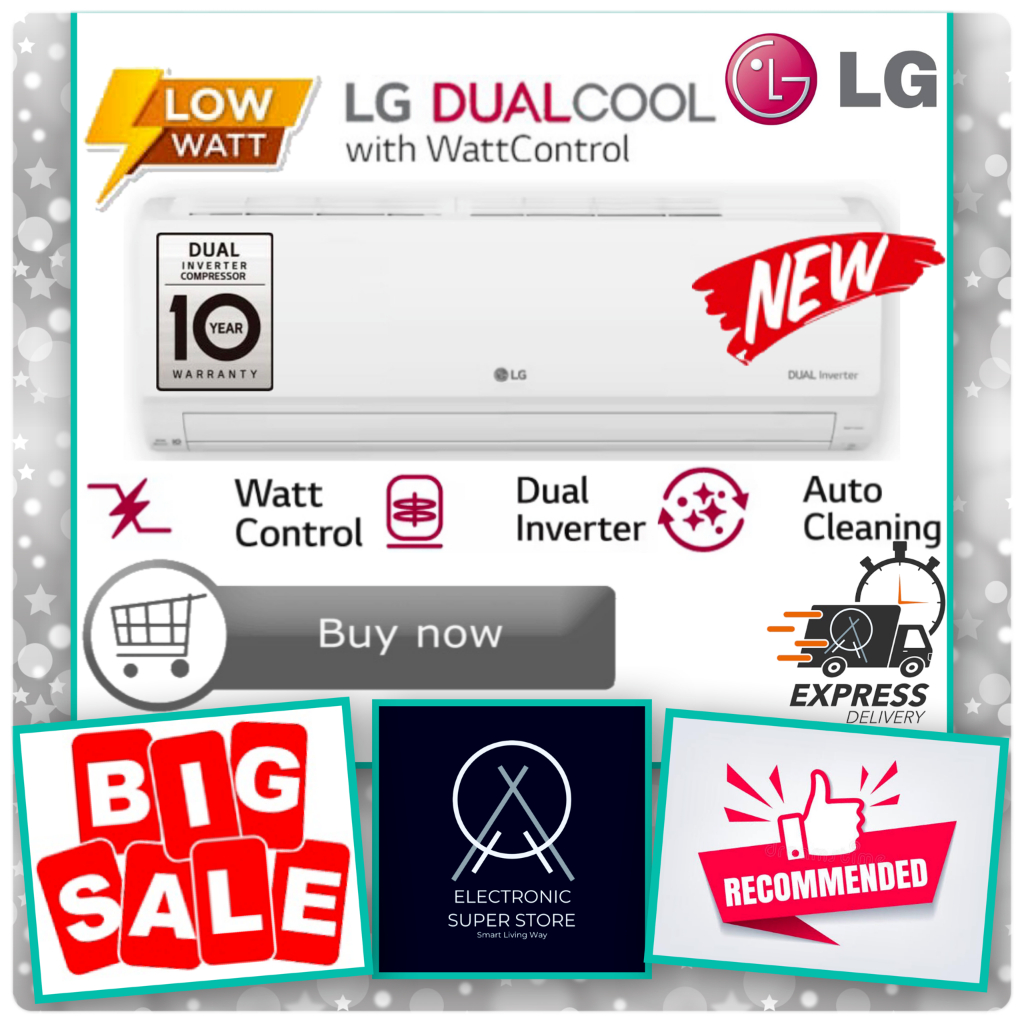 LG AC DUALCOOL INVERTER ECO T09EV5 T 09 EV5 T09-EV5 SUPER JET COOLING SUPER LOW WATT AC 1 PK AC LG D