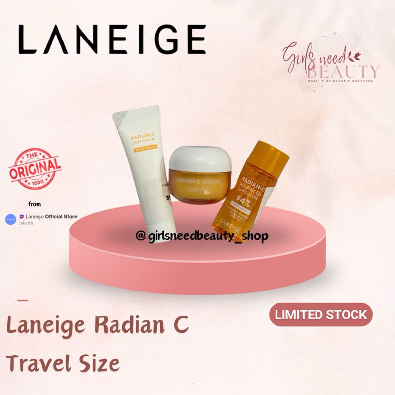 LANEIGE RADIAN-C TRAVEL SIZE Laneige Radian C Effector 15ml | Laneige Radian C Cream 10ml | Laneige 