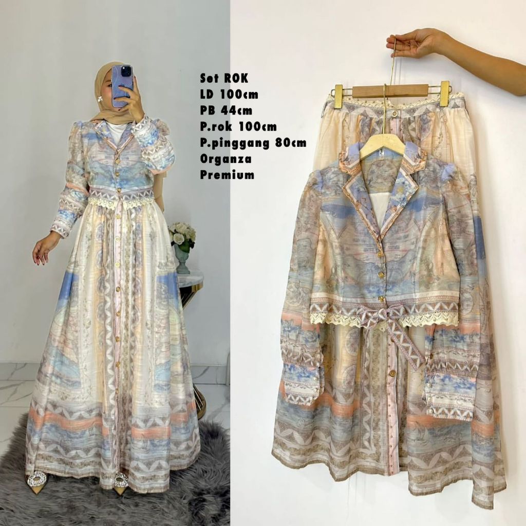 M777 SET ROK super premium bahan organza bangkok import SC800 new
