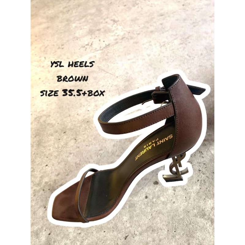 Heels wanita YSL brown