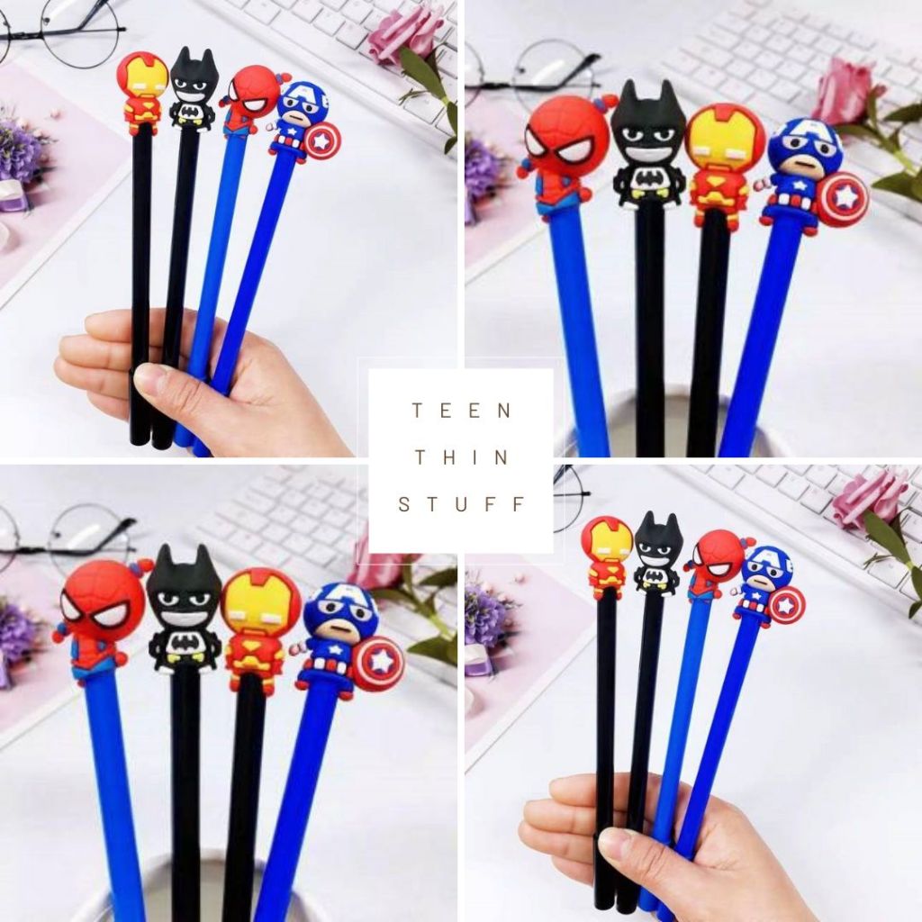 

BOLPEN MARVEL AVENGER | BOLPEN SPIDERMAN CAPTAIN AMERIA | PENA GEL KARTUN SUPER HERO PULPEN AVENGER IRONMAN SPIDERMAN BATMAN CAPTAIN