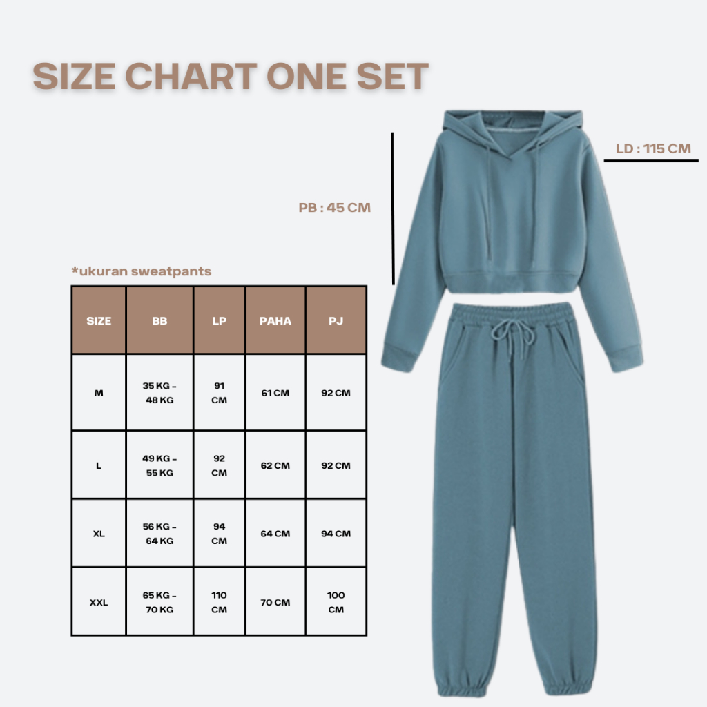 NEW ALEXA ONE SET HOODIE JUMPER CROP CELANA SWEATPANTS JOGGER PANJANG ATASAN WANITA