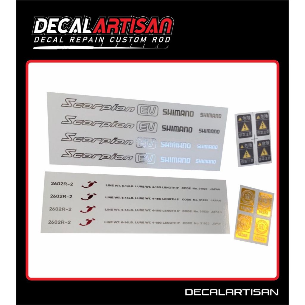 PROMO TERBATAS water slide decal joran scorpion ev silver shimano