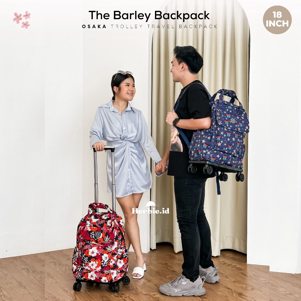 ART E63C TERBARU 224 TAS RANSEL TROLI THE GAUDI FASHION KOREA BARLEY BAHAN PARASUT ANTI AIR RODA 4 T