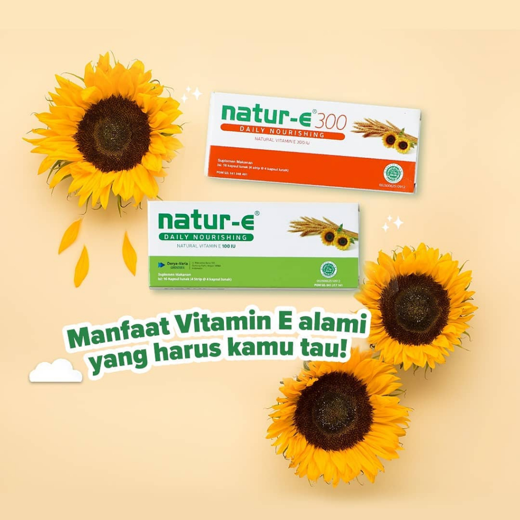 Natur E 300 Vitamin E box isi 16 kapsul lunak  Vitamin E 300 IU Vitamin Kulit Pemutih Wajah Kulit Pu