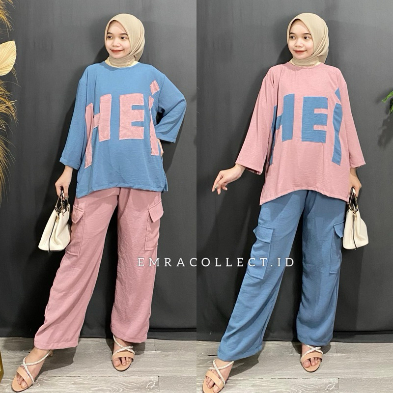Yasfashion - Set Cargo HEI Setelan Celana Cargo