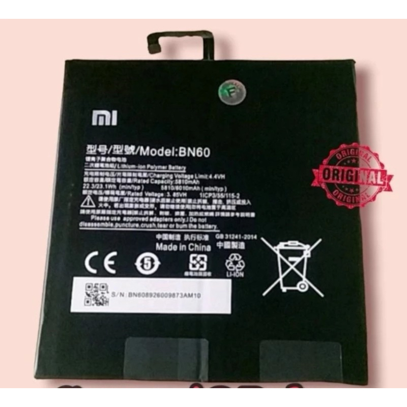 Baterai Xiaomi MiPad 4 Mi Pad 4 BN60 Original