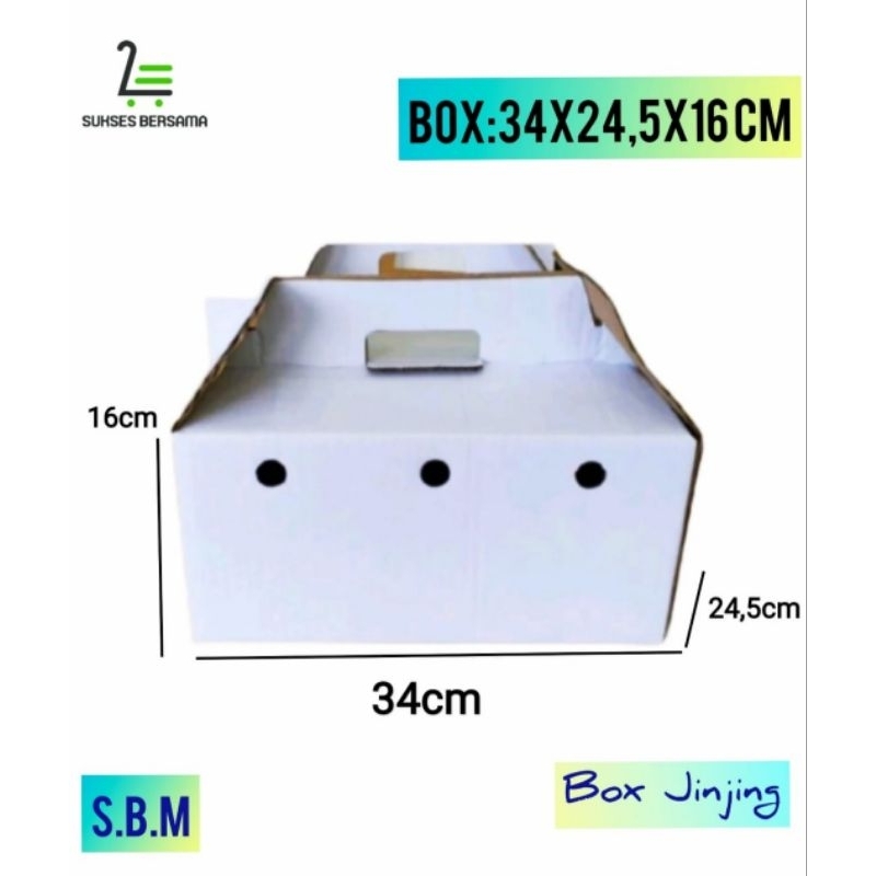 

Box Jinjing 34x24.5x16cm(putih polos)/Kardus/Box/packaging/jinjing/polos