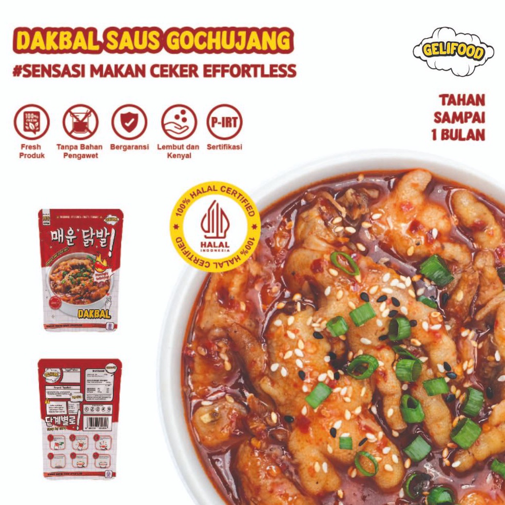 

Baru GELI FOOD Dakbal Ceker Tanpa Tulang Saus Gochujang 18 gr