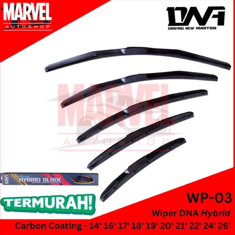 KODE P72P WIPER MOBIL PREMIUM HYBRID BLADE DNA  WIPER MOBIL UNIVERSAL CARBON COATING  WIPER KACA DEP