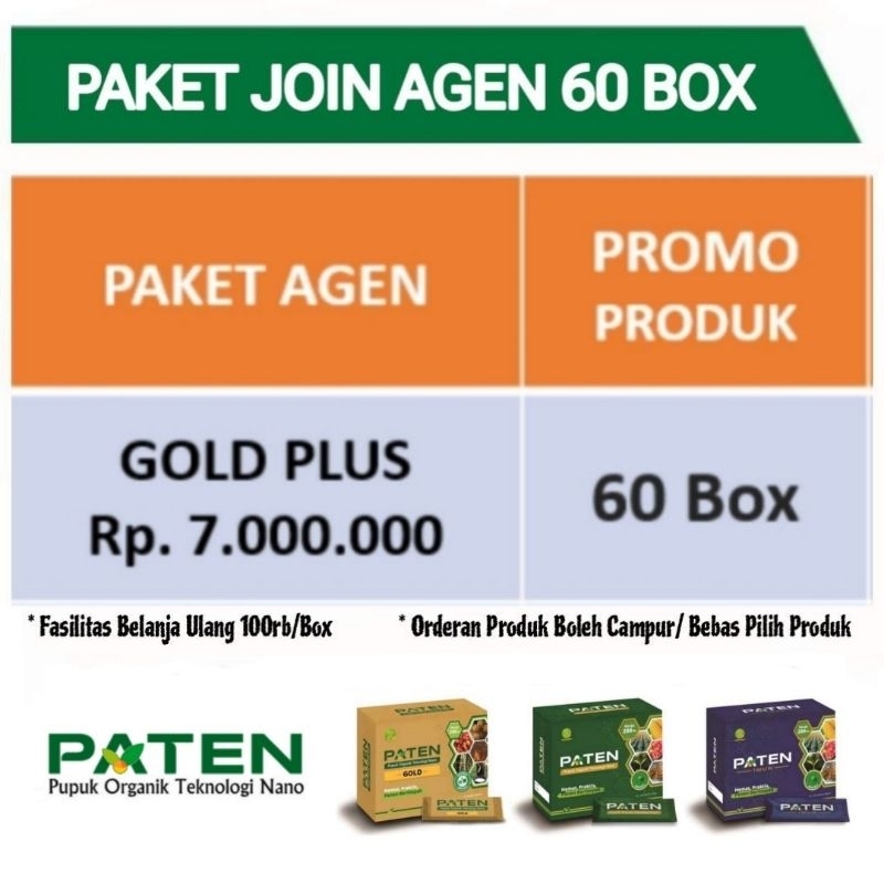 PAKET JOIN MEMBER AGEN MITRA USAHA RESMI PUPUK PATEN 60 BOX Cara Menjadi Mitra Original Ori Official