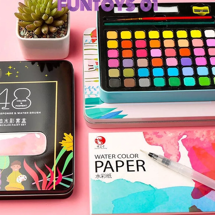 

Baru Datang COD3648 cat air lukis Solid Watercolor Paint setCat Air Padat Tas Flanel Gratis at air warna 36 dan 48 warna alat cat air warna per set Kaikki cat air watercolor set 3648 warna water color alat cat air lukis set