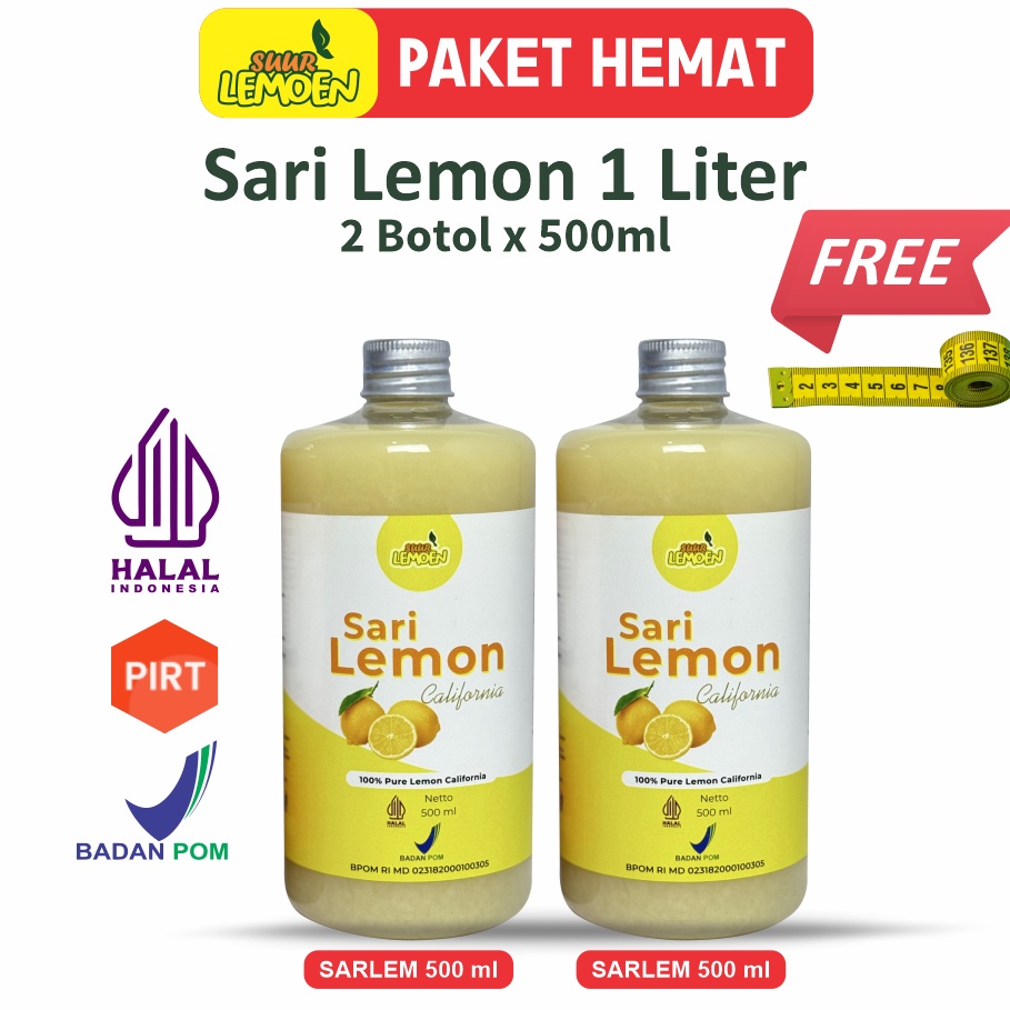 

Penawaran khusus 1 Liter Fresh Sari Lemon Murni Jus Untuk Diet Pelangsing Badan Alami Dengan Bahan Lemon California by Suur Lemoen ID