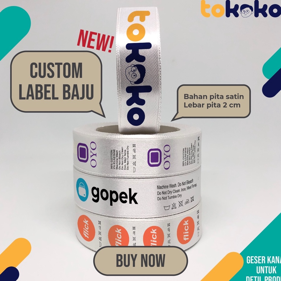 

Garansi Terbaik Label Baju Custom per 1 pcs Bahan Satin Berwarna Label Hijab Label Pita Murah