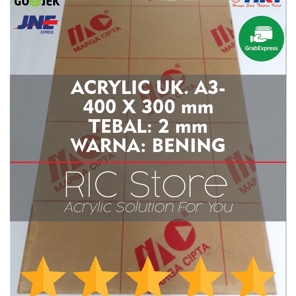 

Paket Meriah Acrylic Akrilik Lembaran Uk A3 4X3 Tebal 2mm BENING