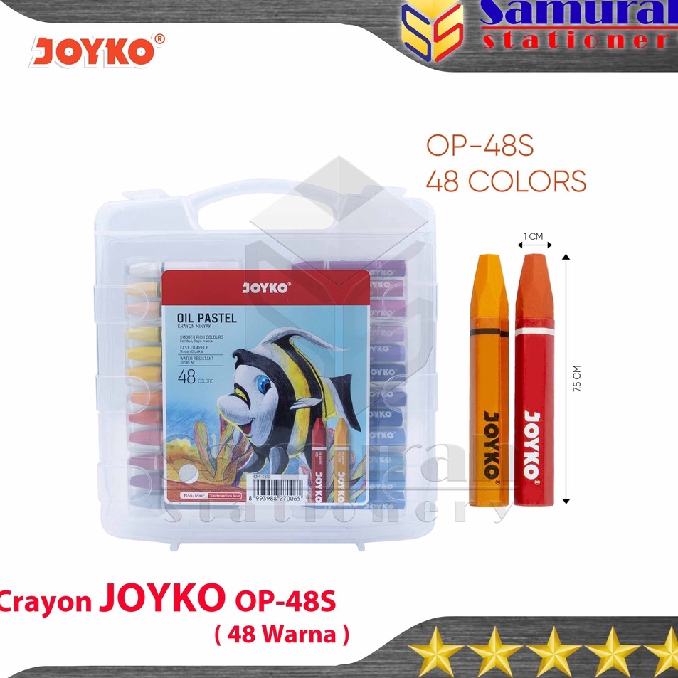 

Grosir Terlaris Crayon Joyko OP48s Krayon Minyak isi 48 Warna Oil Pastel OP 48S For Drawing Water Resistant Non Toxic