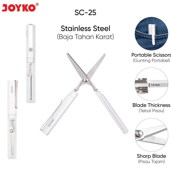 

Stock Banyak Gunting Portable Scissors Joyko SC25