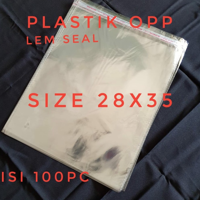 

Super Style ISI 1 OPP LEM 28X35 KEMASAN PACKING BAJU PLASTIK BENING SEAL