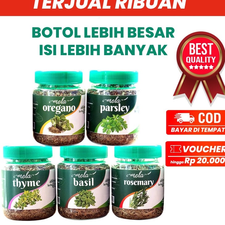 

Klaim promo Oregano Parsley Thyme Rosemary Basil kering