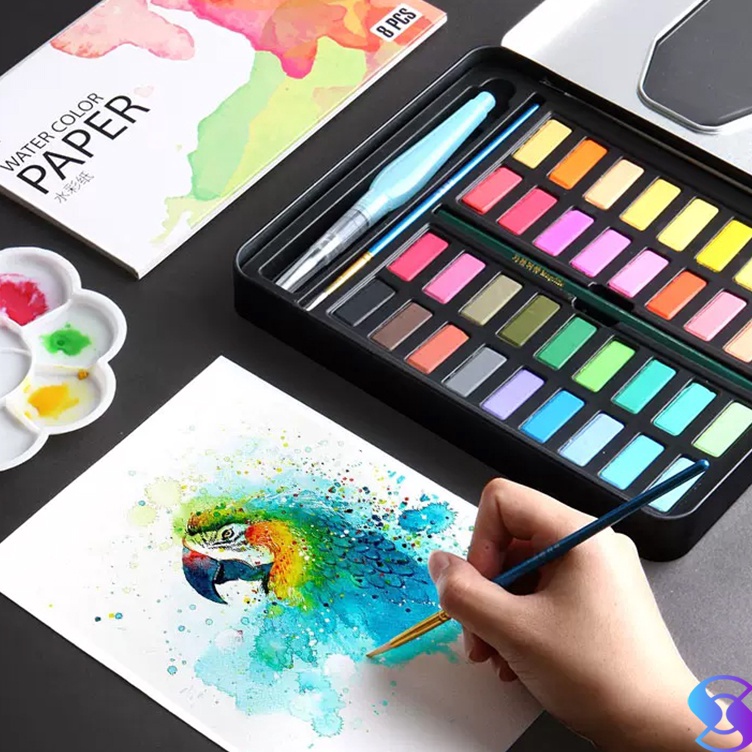 

Flash Deals 3648water coloring pencil for art student Water Color Set Alat Cat Air Set Termasuk Kuas dan Kertas Gambara