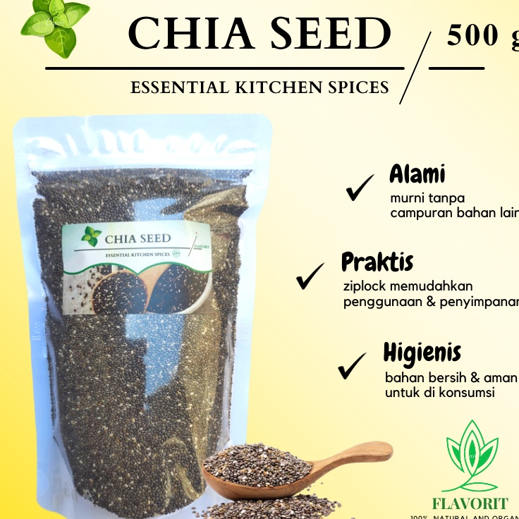 

New Stock Chia Seed 5gr Biji Chia Seeds Organik Premium Black Chia Seed Untuk Diet Original Natural