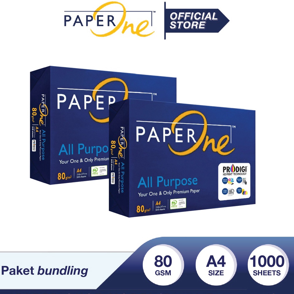 

Pusat Obral PaperOne Kertas A4 8gr All Purpose 2 Rim 1 lembar Kertas HVS A4 Kertas Fotocopy