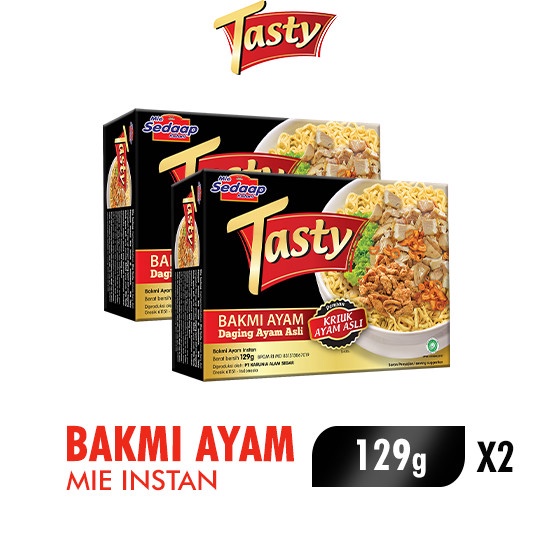 

Dijamin puas Sedaap Tasty Mie Instan Bakmi Ayam Bag 129 gr x2