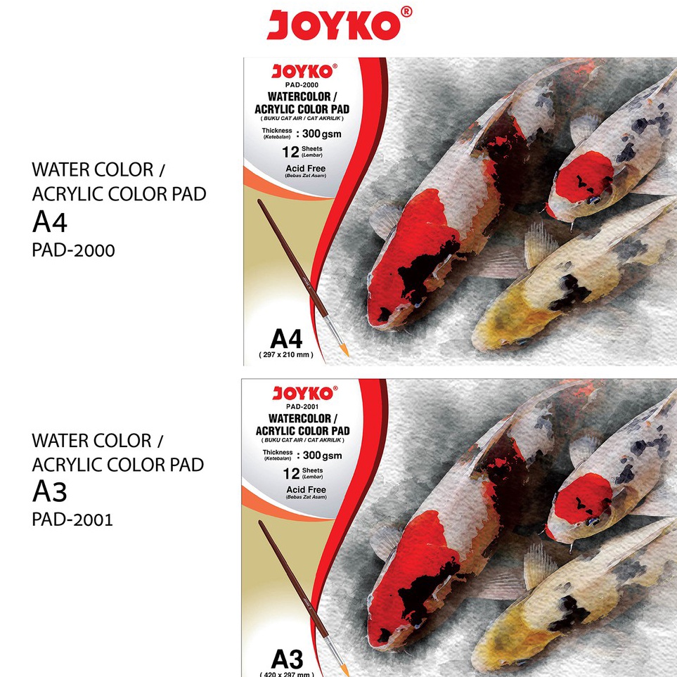

Hemat Terbatas Joyko Watercolor Pad Buku Gambar Cat Air Akrilik 3 gsm 12 Sheets