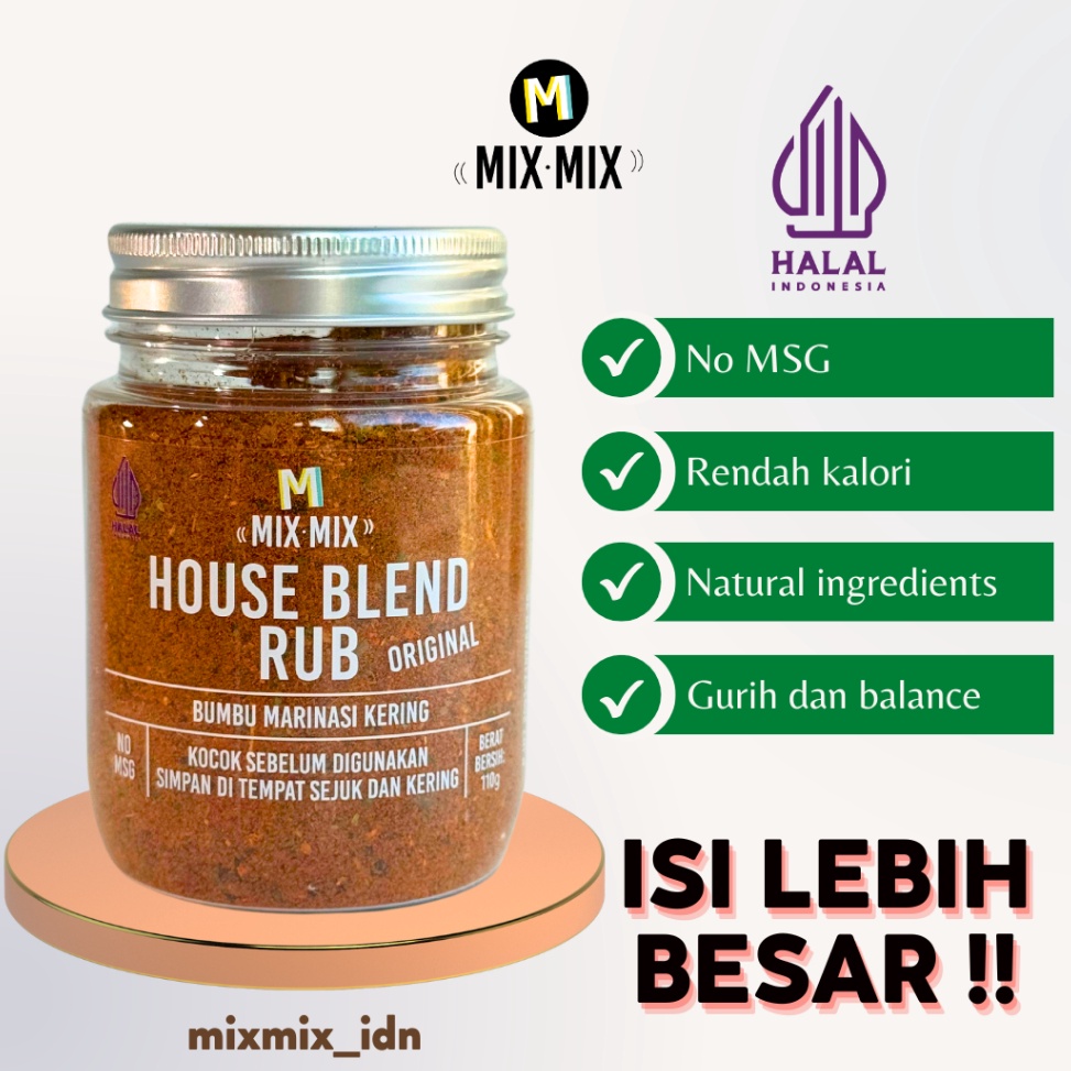 

Direkomendasikan Mixmix House Blend Rub Bumbu Marinasi Serba Guna Rendah Lemak Spices Cajun Seasoning BBQ Grill 11 GRAM