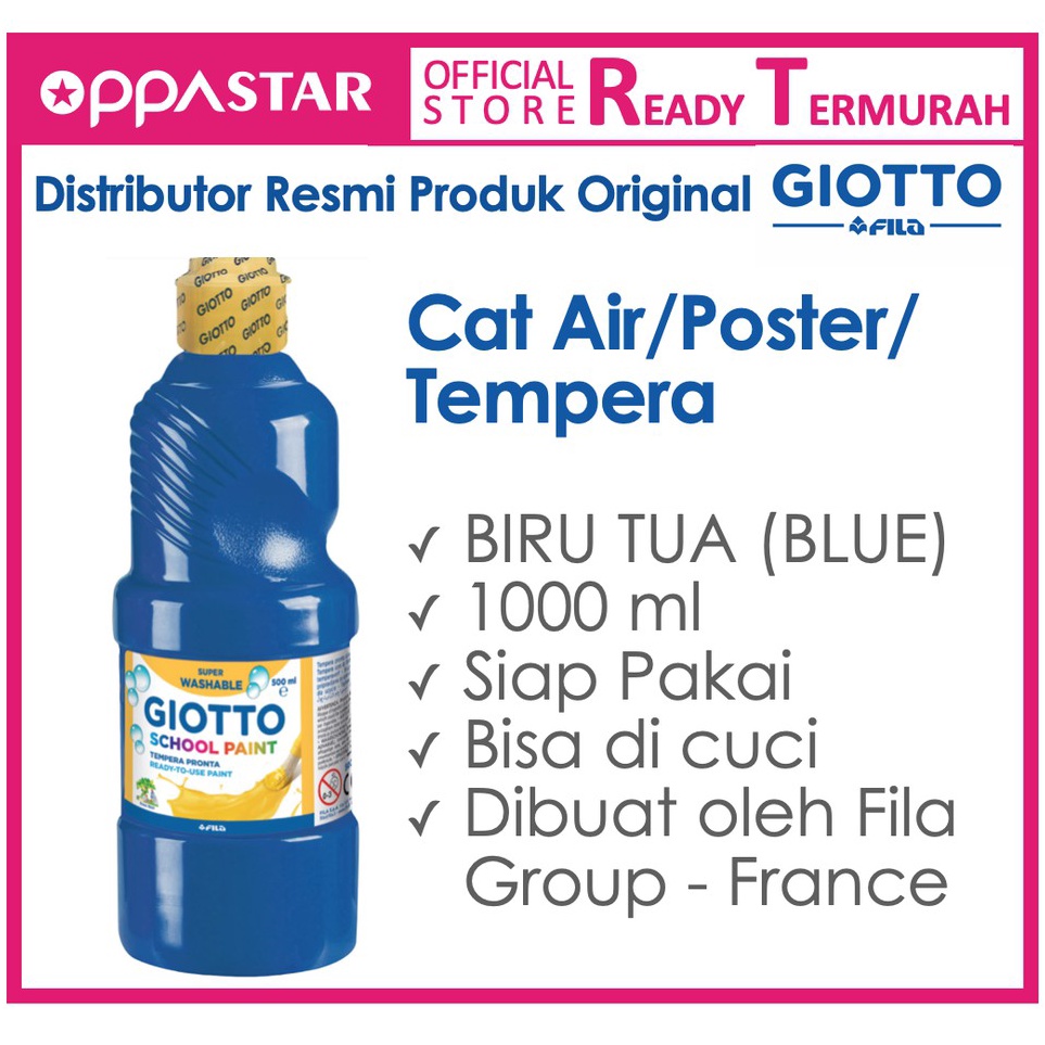 

Pasti Diskon Cat Air Cat Poster Cat Tempera Giotto School Paint 1 ml Blue Ultramarine Biru Tua