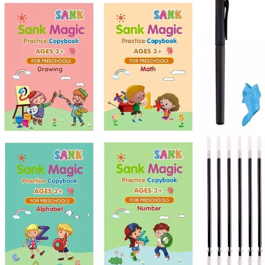 

New Promo Buku Ajaib Belajar Menulis Anak Latihan Menghitung Menggambar Tulis Huruf Dan Angka Sank Magic Practice Writing Book 1 Set isi 4
