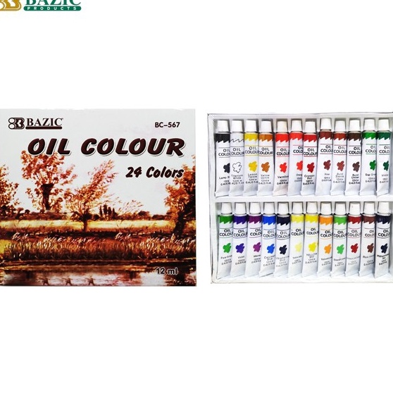 

Top Now Bazic Oil Colour 24 Colors Cat Minyak Isi 24 Warna
