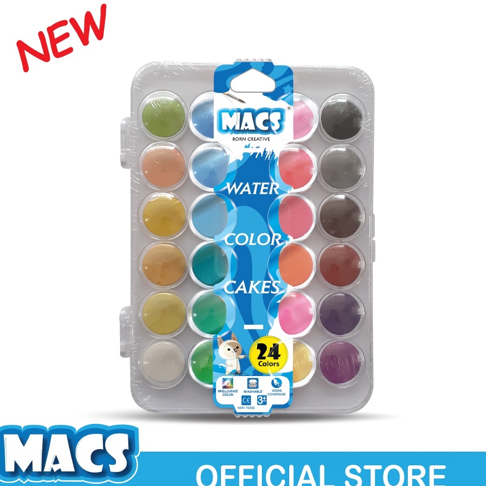 

Grosir Merakyat MACS Cat Air Water Color Cakes 24 Warna